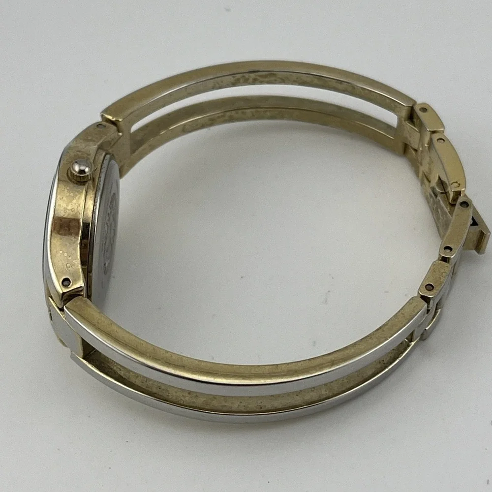 Anne Klein Diamond Watch Women 22mm Two Tone Case MOP Dial 6.5